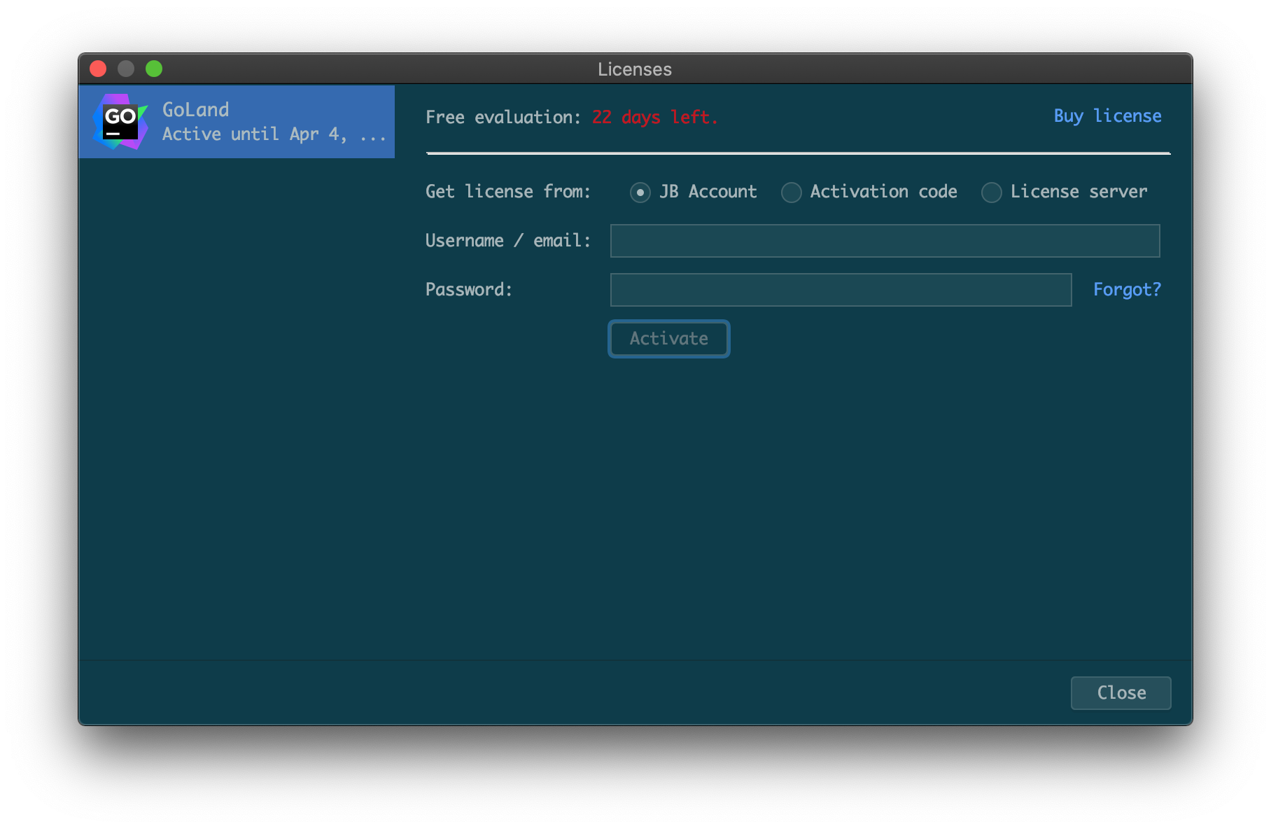 Goland free evaluation